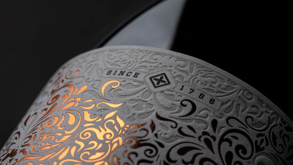 matte, dark, and textured paper in wine label design captures the attention of a wine shopper